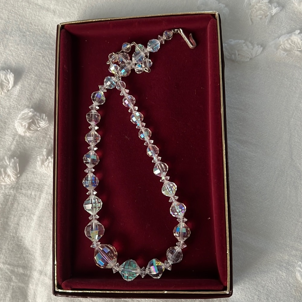 Vintage crystal beads 16”
